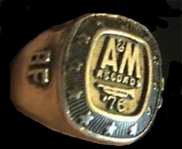 A&M Records U.S. employee ring 1976