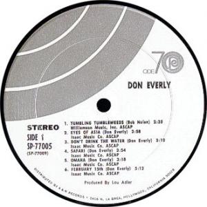 Don Everly self-titled US vinyl album