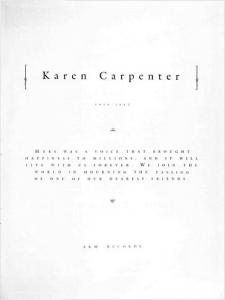 Karen Carpenter Memoriam ad