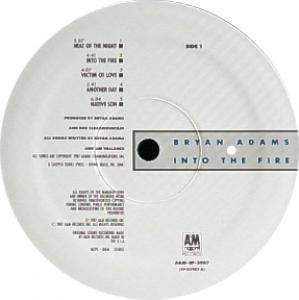 Bryan Adams custom album label