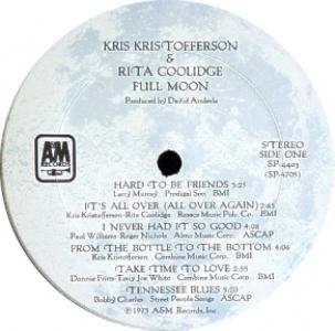 Kris is & Rita Full Moon custom album label