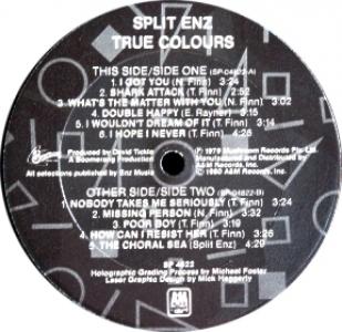 Split Enz custom album label