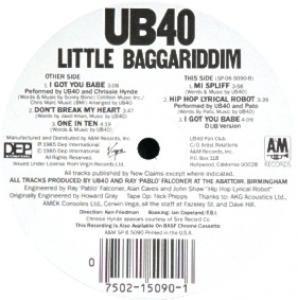 UB40 custom album label