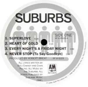 Suburbs custom album label