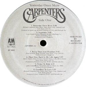 Carpenters custom album label