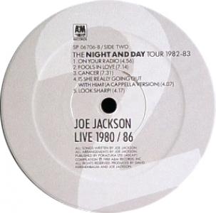 Joe Jackson custom album label