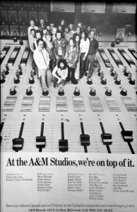 A&M Studio Staff ad 1970s