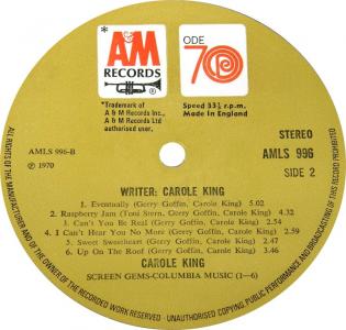 Ode Records was released on the A&amp;M Records, Ltd. label and within the A&amp;M stock number system. This label is from 1970.