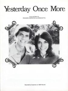 Carpenters: Yesterday Once More U.S. sheet music