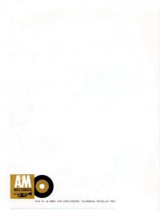 A&M Records letterhead 1968