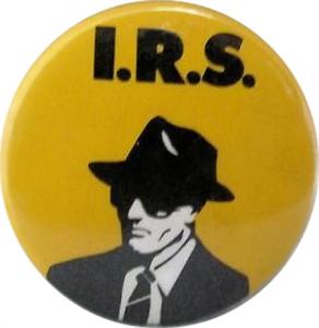 I.R.S. Records logo button
