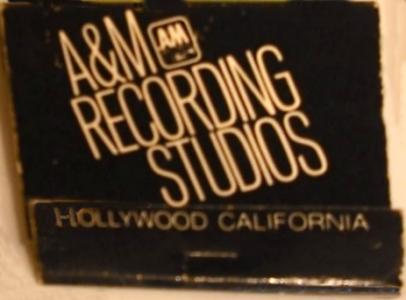 A&M Studios matchbook