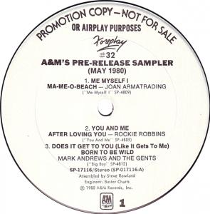 Foreplay #32 A&M Pre-Release Sampler U.S. promo album