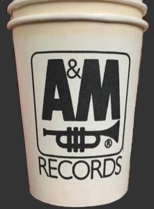 A&M Records paper cups 1980s
