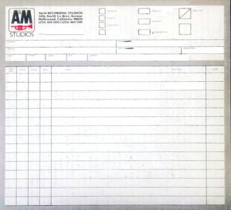 A&M Studios tape label 1980s