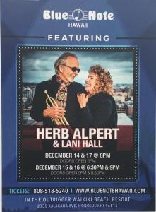 Herb Alpert & Lani Hall 2017 Hawaii handbill