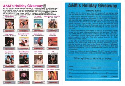 A&M Records 1976 Holiday Giveaway US ad