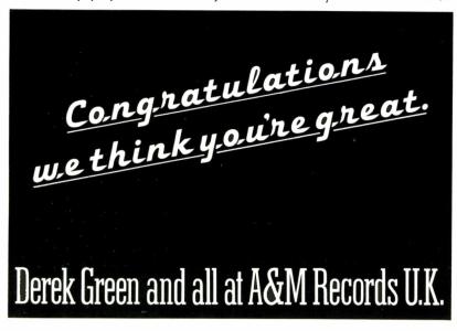 A&M Records, Ltd. US ad