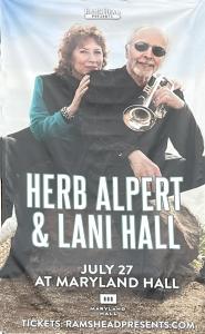 Herb Alpert & Lani Hall 2022 concert banner Annapolis, MD