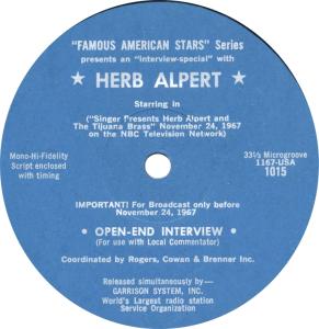 Herb Alpert & the Tijuana Brass: promo interview first TV special