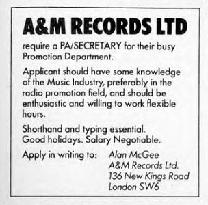 A&M Records, Ltd. want ad