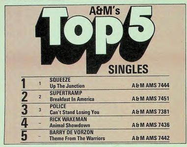 A&M Records, Ltd. Top 5 July 14, 1979 ad