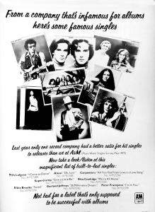 A&M Records, Ltd. famous singles Britain ad