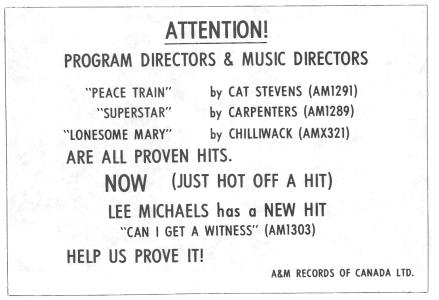 A&M Canada 1972 various artists ad