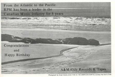 A&M Records Canada congratulates RPM
