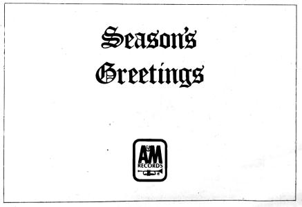 A&M Records Canada Seasons Greetings 1974 ad