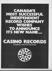 Casino Records Canada’s Most Successful Independent ad