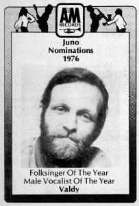 Valdy Juno Nomination 1976 
