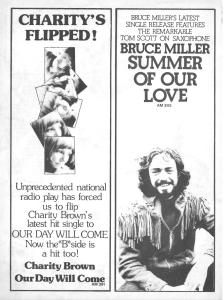 A&M Records Canada ad for Charity Brown and Bruce Miller