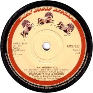 Ravi Shankar: I Am Missing You Britain 7-inch