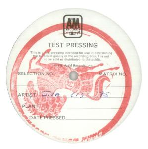 Dark Horse Records U.S. test pressing label