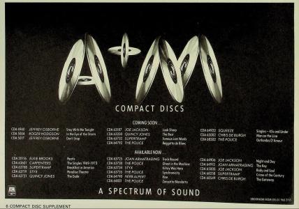 A&M Records, Ltd. Compact Discs 1983 ad
