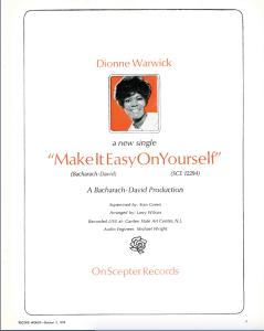 Dionne Warwick Make It Easy On Yourself Ad