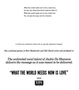 What the World Needs Now 1965 US ad