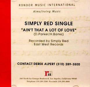 Simply Red: Ain't That a Lot Of Love US CD single