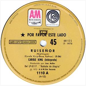 Carole King: Nightingale Argentina 7-inch