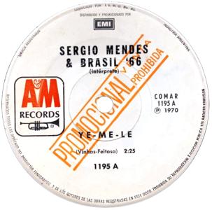 Sergio Mendes & Brasil '66: Ye-Me-Le Argentina promo 7-inch
