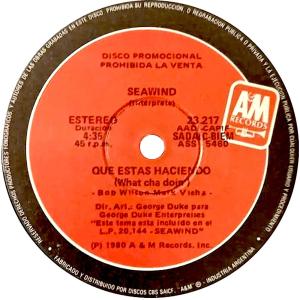 Seawind: What Cha Doin' Argentina promo 7-inch