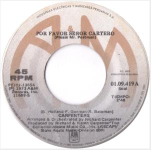 Carpenters: Please Mr. Postman Peru 7-inch