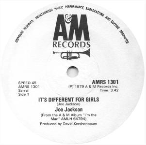 Joe Jackson: It's Different For Girls Zimbabwe 7-inch