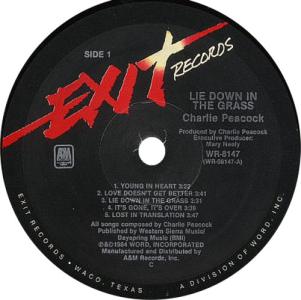 Charlie Peacock: Lie Down In the Grass US vinyl album