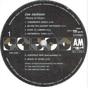 Joe Jackson: Blaze Of Glory Portugal vinyl album