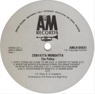 Police: Zenyatta Mondatta Zimbabwe vinyl album