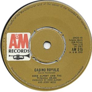Herb Alpert & the Tijuana Brass: Casino Royale South Africa 7-inch