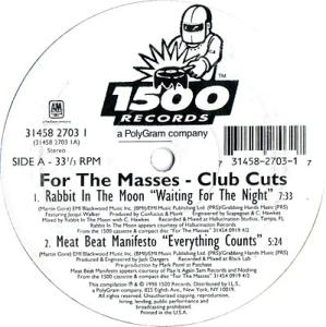 1500 Records: For the Masses US 12-inch stock label