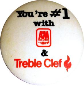 A&M Records Canada pin with retailer Treble Clef